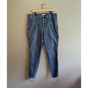 Madewell 10" High-Rise Skinny Jeans 32 Blue Denim Stretch High Waisted Pockets